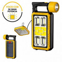 LINTERNA SOLAR RECARGABLE AIRMEC CON FOCO COB, POWERBANK Y LÁMPARA EXTERNA