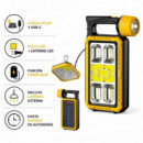 LINTERNA SOLAR RECARGABLE AIRMEC CON FOCO COB, POWERBANK Y LÁMPARA EXTERNA
