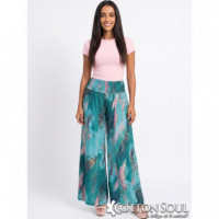 Pantalon Crepe de Musgo Amala Verde Rosa COTTON SOUL