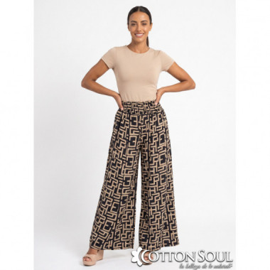 Pantalon Crepe de Musgo Amala Negro COTTON SOUL