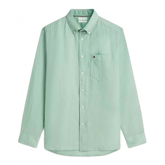 Camisa de Corte Regular en Puro Lino Lavado  TOMMY HILFIGER
