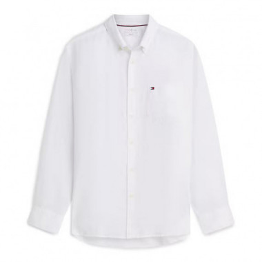 Camisa de Corte Regular en Puro Lino Lavado  TOMMY HILFIGER