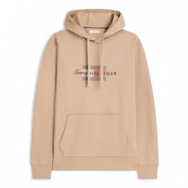 Sudadera de felpa con capucha con cord&oacute;n y logo