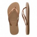 HAVAIANAS Slim Logo Metallic Oro