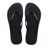 HAVAIANAS Slim Logo Metallic Negro