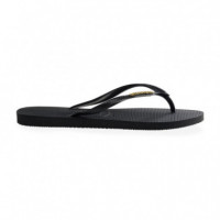 HAVAIANAS Slim Logo Metallic Negro