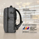 Mochila Monray Viaje Portátil 14.1" 20 Litros Gris (SACKSHORIZON)