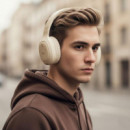 Auriculares NGS con Micrófono Integrado Supraurales Plegables Bluetooth USB-C Beige (ARTICATEMPESTBEIGE)