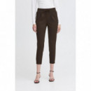 Pantalones Mujer Pantalón ICHI Kate Cropped Chocolate Torte