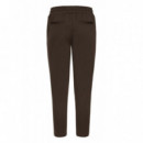 Pantalones Mujer Pantalón ICHI Kate Cropped Chocolate Torte