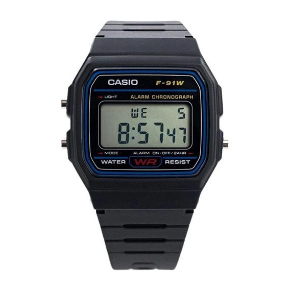 CASIO Coleccion F-91W-1YEG Reloj Digital Fecha, Resistente Al Agua, Correa de Resina