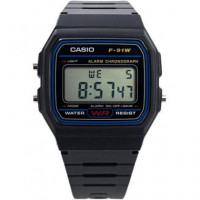 CASIO Coleccion F-91W-1YEG Reloj Digital Fecha, Resistente Al Agua, Correa de Resina