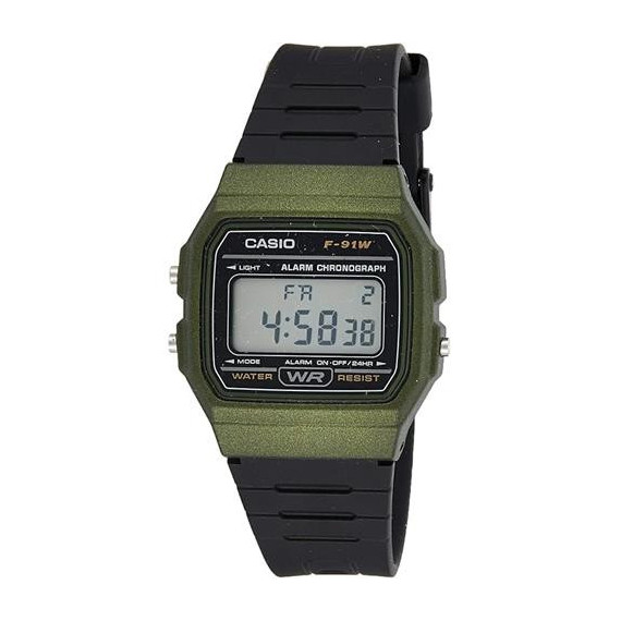 CASIO F-91WM-3ADF Reloj Digital Fecha, Resistente Al Agua, Correa de Resina