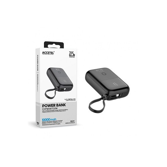 ACCETEL Bateria Externa 10000Mah 22.5W Con Cable Lightning