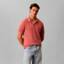 Polo de piqué de algodón con cuello abierto
