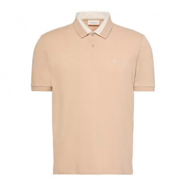 Polo de piqu&eacute; con cuello en contraste