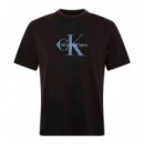 Camiseta de algodón lavado con monograma