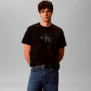 Camiseta de algodón lavado con monograma