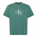 Camiseta de algodón lavado con monograma