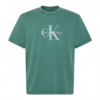 Camiseta de algodón lavado con monograma