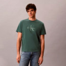 Camiseta de algodón lavado con monograma