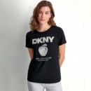 CAMISETA BIG APPLE RHINESTONE LOGO