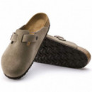 Calzado Zuecos BIRKENSTOCK Boston ante Taupe Plantilla Blanda