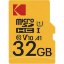 KODAK Tarjeta Memoria Micro SDHC 32Gb Con Adaptador UHS-I U1 V10 A1 90Mbps