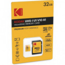 KODAK Tarjeta Memoria Micro SDHC 32Gb Con Adaptador UHS-I U1 V10 A1 90Mbps