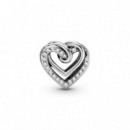 PANDORA San Valentín Charm en Plata de Ley Corazones Brillantes Entrelazados 799270C01