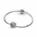 PANDORA San Valentín Charm en Plata de Ley Corazones Brillantes Entrelazados 799270C01