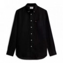 Camisa de corte regular en puro lino lavado