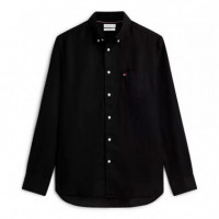 Camisa de corte regular en puro lino lavado