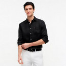 Camisa de corte regular en puro lino lavado