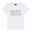 Camiseta JEANS STACKED RHINESTONE