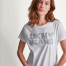 Camiseta JEANS STACKED RHINESTONE
