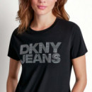 Camiseta JEANS STACKED RHINESTONE