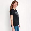 Camiseta JEANS STACKED RHINESTONE