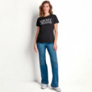 Camiseta JEANS STACKED RHINESTONE