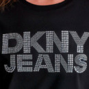 Camiseta JEANS STACKED RHINESTONE