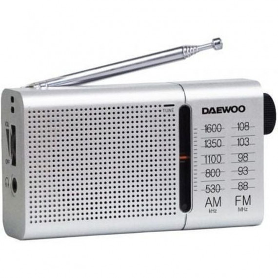 DAEWOO RADIO PORTATIL DW1037/ A PILAS / PLATEADA