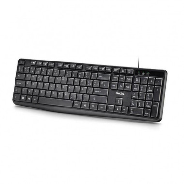 Teclado Multimedia NGS FUNKY V4 USB con Cable, Negro