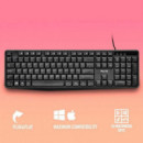 Teclado Multimedia NGS FUNKY V4 USB con Cable, Negro