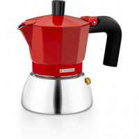 Monix Cafetera Italiana Induccion 3 Tazas Roja Inox  LALO