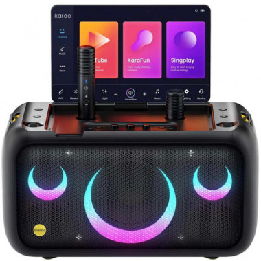Altavoz Karaoke Recargable Ikarao Break X1 con Pantalla 13.3" 800W y 2 Micros