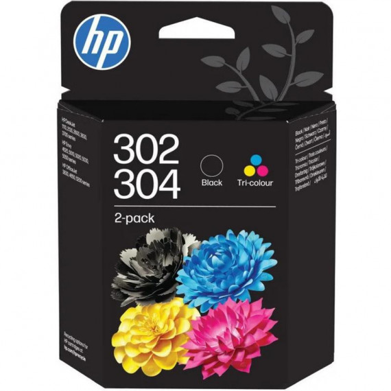 Pack de Cartuchos de Tinta Originales HP 302/304 Negro + Tricolor B82L1AE