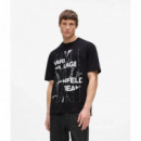 KLJ RELAXED PINSTRIPE TEE BLACK