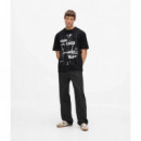 KLJ RELAXED PINSTRIPE TEE BLACK