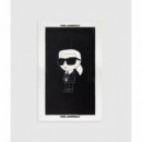 Ikon Beach Towel Black  KARL LAGERFELD