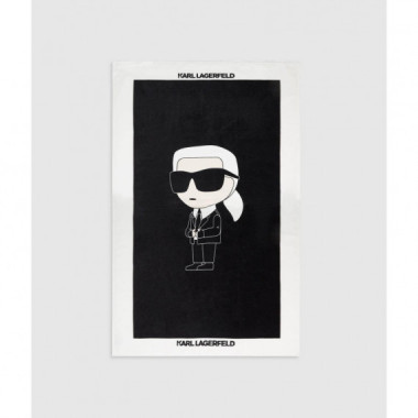 Ikon Beach Towel Black  KARL LAGERFELD